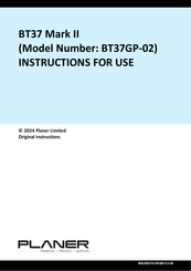 Planer BT37 Mark II Instructions For Use Manual