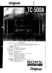 Sony TC-500A Servicing Manual