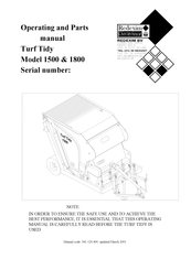 Redexim Turf Tidy 1500 Operating And Parts Manual
