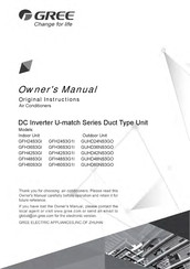 Gree GUHD60NS3GO Owner's Manual