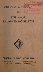 GENERAL RADIO COMPANY 1000-P7 Operating Instructions Manual