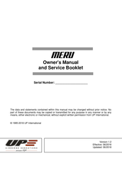UP MERU Owner Manual And Service Booklet
