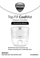 Vicks Top Fill CoolMist Use And Care Manual