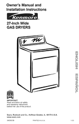 Sears Kenmore 11078944890 Owner's Manual And Installation Instructions
