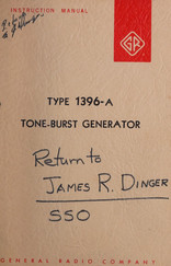 GENERAL RADIO COMPANY 1396-A Instruction Manual