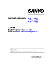 Sanyo CLT-W20 Instruction Manual