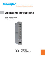 Blankom ITB 100 Operating Instructions Manual