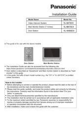 Panasonic VL-VA502CX Installation Manual