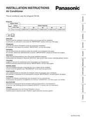 Panasonic S-22MG1E5N Installation Instructions Manual