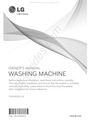 LG F1695RDH Series Owner's Manual