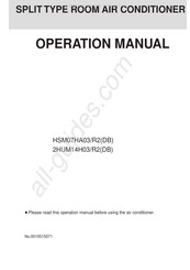 Haier HSM07HA03/R2(DB) Operation Manual