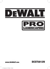 DeWalt DCST5812N Manual