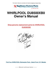 Whirlpool DU8500XB0 Use And Care Manual