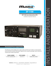 Multilink 010-037-10 Installation & Operation Manual