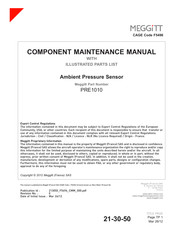 Meggitt PRE1010 Component Maintenance Manual With Illustrated Parts List