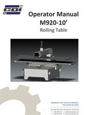 CDI M920-10 Operator's Manual