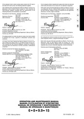 Mercury XR 10ML Operation And Maintenance Manual