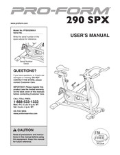 ICON IP PRO-FORM 290 SPX User Manual