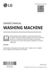 LG WF11114WBW Owner's Manual