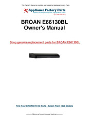 Broan Elite E66130BL Installation Instructions Manual