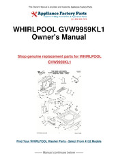 Whirlpool GVW9959KL1 Use & Care Manual