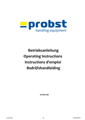 probst H-FVZ-UNI Operating Instructions Manual