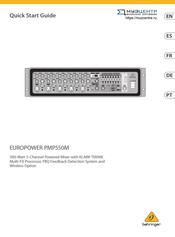 Behringer EUROPOWER PMP550M Quick Start Manual