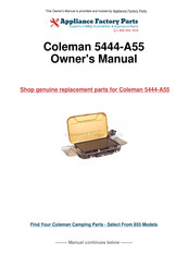 Coleman 5444-A55 Instructions For Use Manual