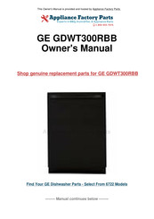 GE GDWT300RBB Owner's Manual