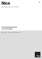 Nice SingleSwitch-Control Instructions And Warnings For Installation And Use
