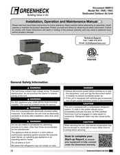 Greenheck RVE-40 Installation, Operation And Maintenance Manual