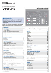 Roland V-600UHD Reference Manual