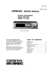 Onkyo TX-7620 Service Manual