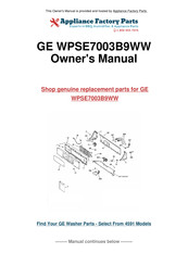 GE WPSE7003B9WW Owner's Manual