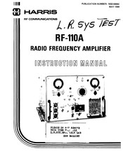Harris RF-110A Instruction Manual