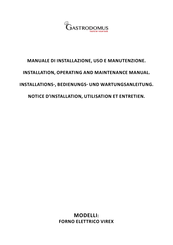 Gastrodomus VIREX66L Installation, Operating And Maintenance Manual