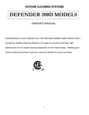 Esteam Cleaning Systems Defender 200D-05 Owner's Manual