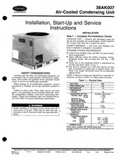 Carrier AIR-COOLED CONDENSIGN UNIT 38AK007 Installation, Start-Up And Service Instructions Manual