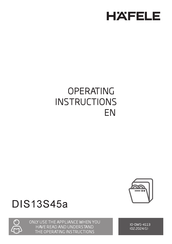 Hafele DIS13S45a Operating Instructions Manual