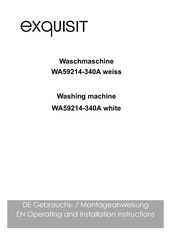 exqusit WA59214-340A Operating And Installation Instructions