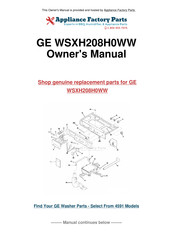 GE Spacemaker WSXH208H0WW Owner's Manual & Installation Instructions