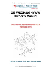 GE Spacemaker WSXH208H1WW Owner's Manual & Installation Instructions