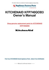 KitchenAid KFP740QOB3 Operating Instructions And Recipes