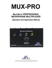 Murideo MUX-PRO Operation And Application Manual