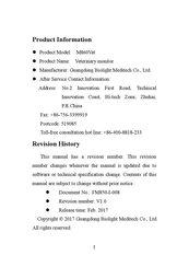 Biolight Meditech M860Vet Manual