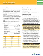 Sensus 243 Installation And Maintenance Instructions Manual