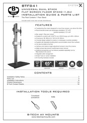 B-Tech SYSTEM X BTF841 Installation Manual & Parts List