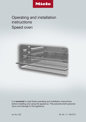 Miele H 7840 BMX Operating And Installation Instructions