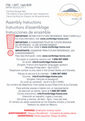 Northridge Home 8B202CKP-1 Assembly Instructions Manual