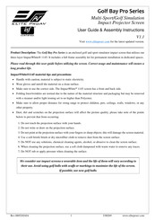 Elite ProAV Golf Bay Pro Series User Manual And Assembly Instructions